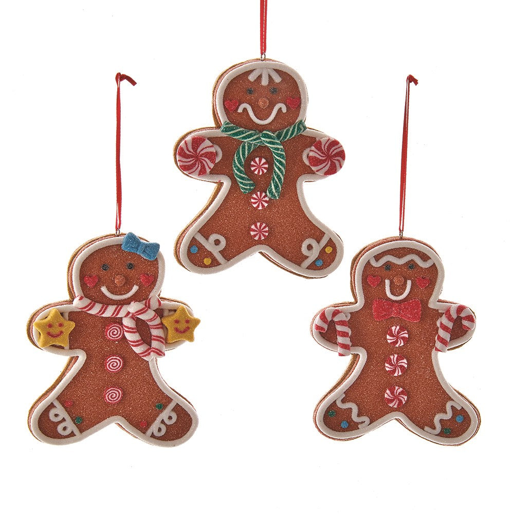 4.8" Claydough Gingerbread Man Ornament 3/Assorted