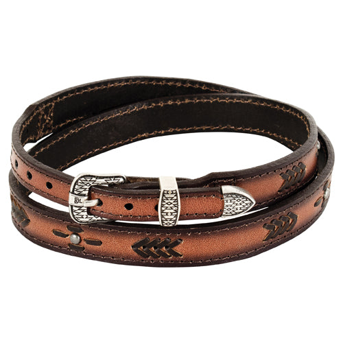 Red Dirt Hat Co. Leather Hat Band - Brown w/Studs &amp; Stitching