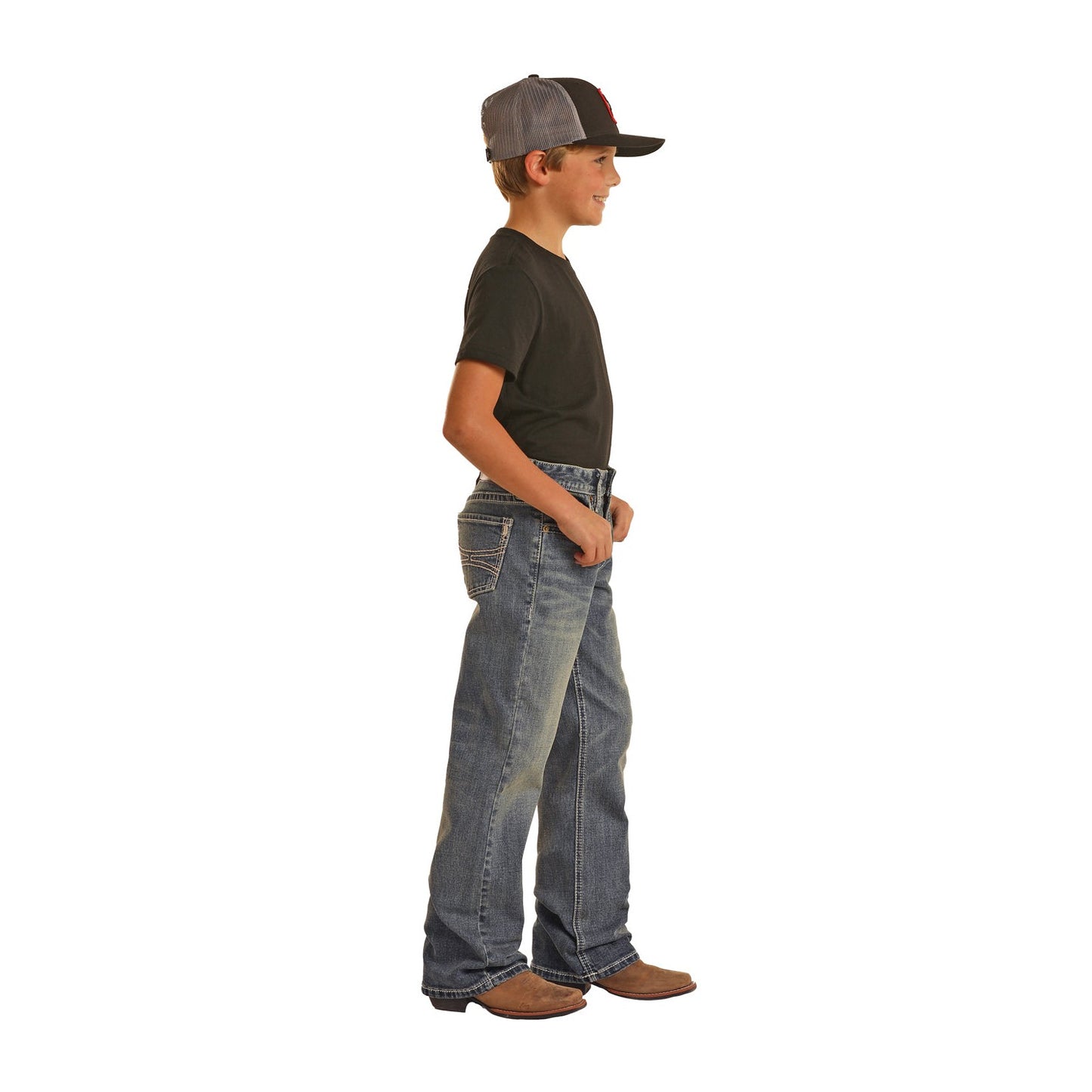 Hooey Boy's Two Tone Bootcut Jeans - Medium Vintage