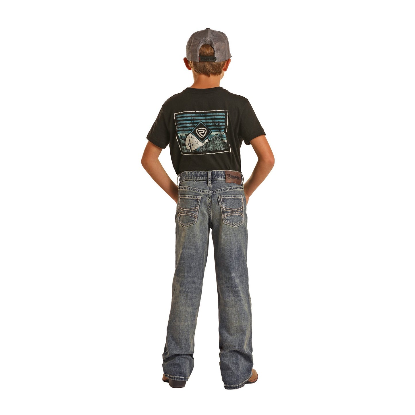 Hooey Boy's Two Tone Bootcut Jeans - Medium Vintage