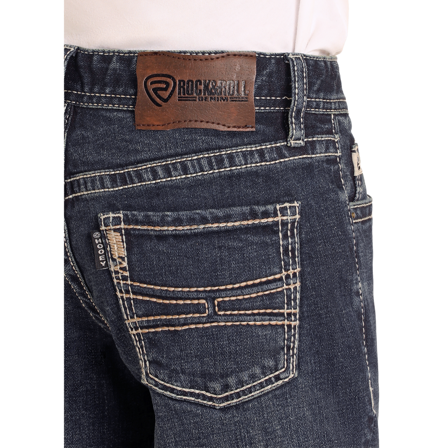 Hooey Boy's Raised Denim Bootcut Jeans - Dark Wash