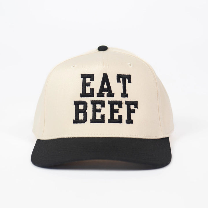 American Farm Company Western Eat Beef Embroidered Trucker Cap - Cream/Black