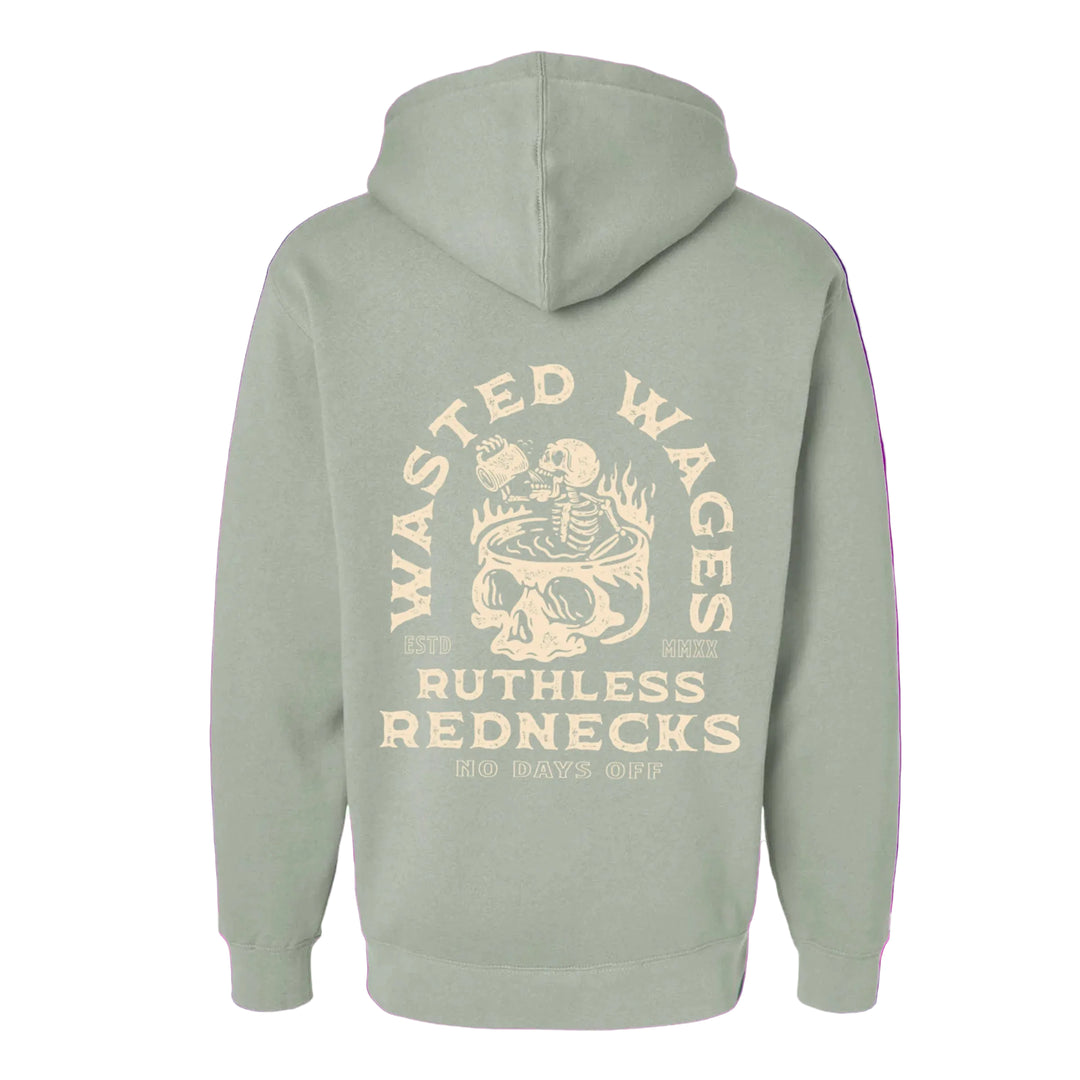Ruthless Rednecks Skull Spa Supercharged Hoodie - Sage - Irvine Tack &amp; Western Wear