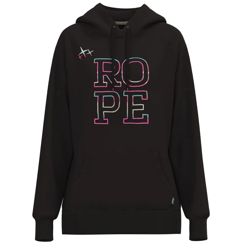 Hooey Women's Rope Like A Girl Hoodie - Black/Multi