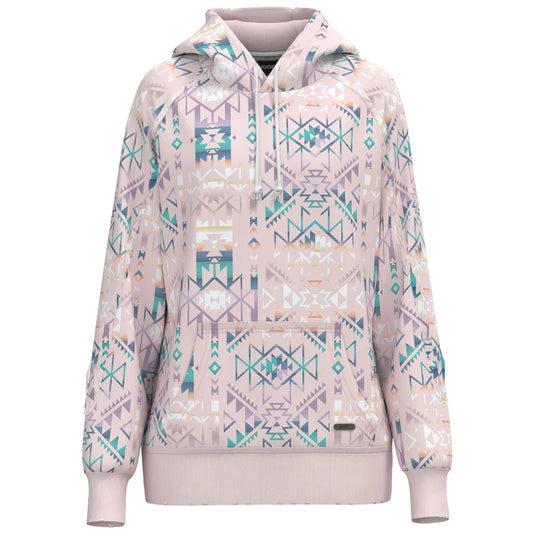 Hooey Women's Hoodie -  Pink Aztec
