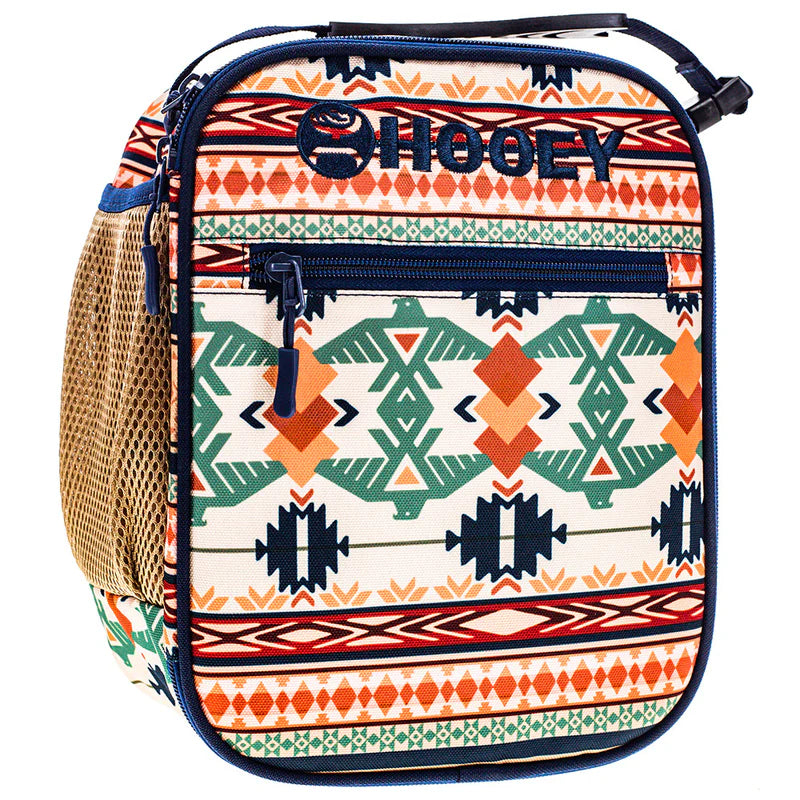 Hooey Aztec Print Lunchbox- Tan/Navy