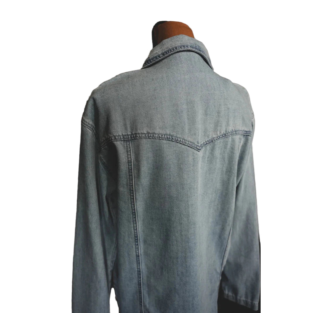 2 Fly Women's Homesteader Long Sleeve Denim Shirt - Light Denim