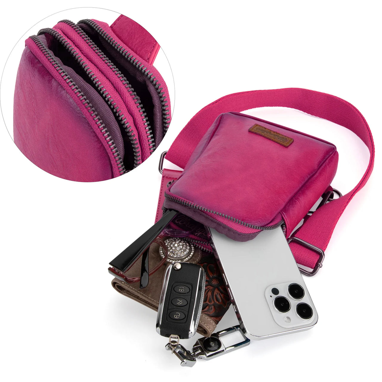 Wrangler Women's Sling Bag/Crossbody/Chest Bag - Hot Pink (A)
