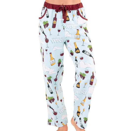 Lazy One Women's Cloud Wine Pajama Pant- Sky Blue