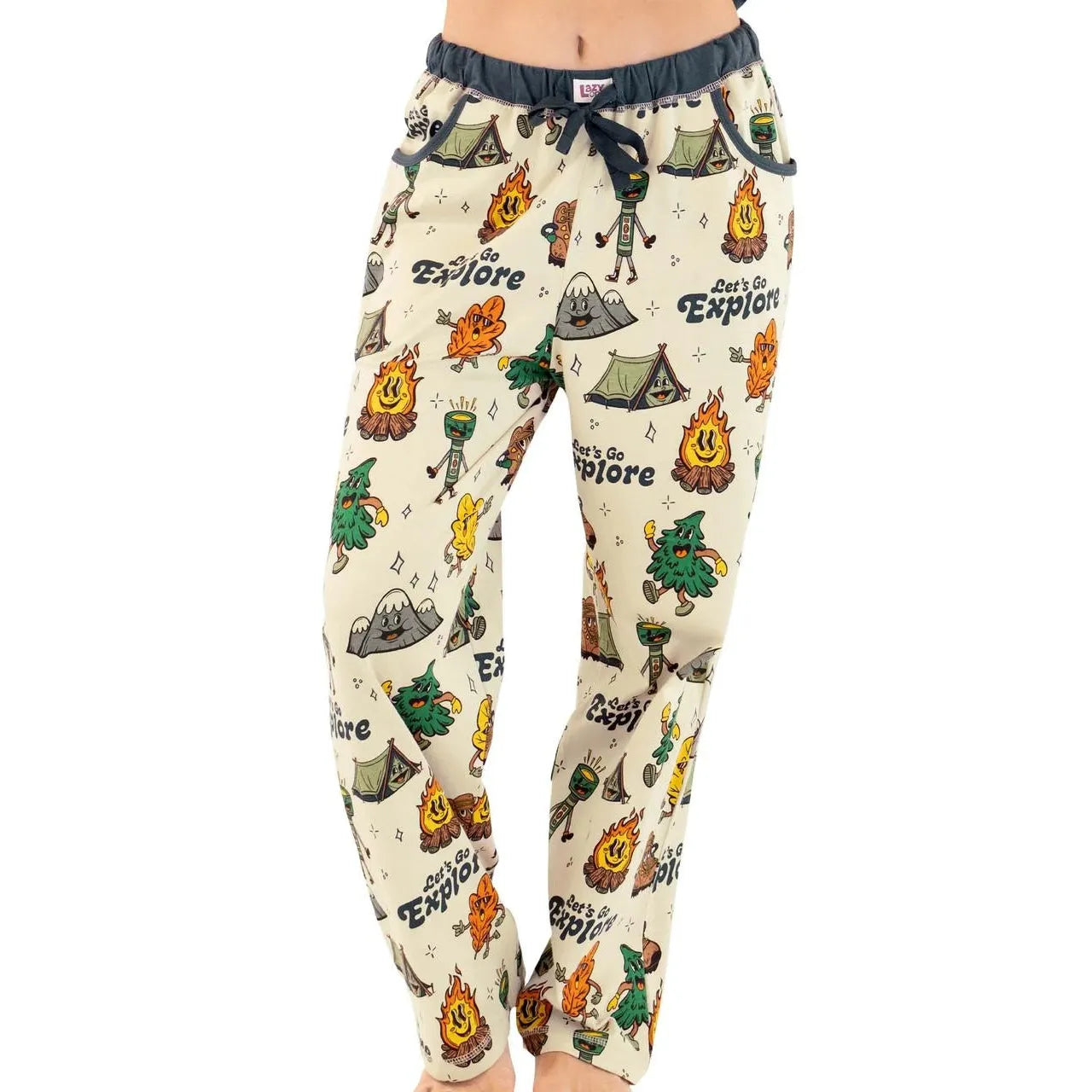 Lazy One Women's Vintage Camping Regular Fit PJ Pant - Cream Brulee