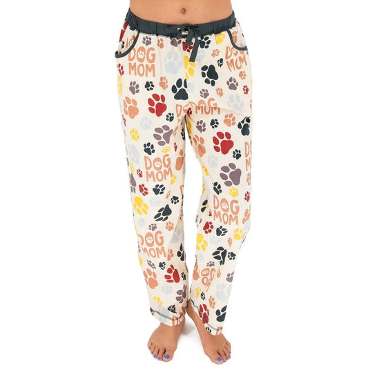 Lazy One Women's Dog Mom Fur Life Regular Fit PJ Pant - Cream