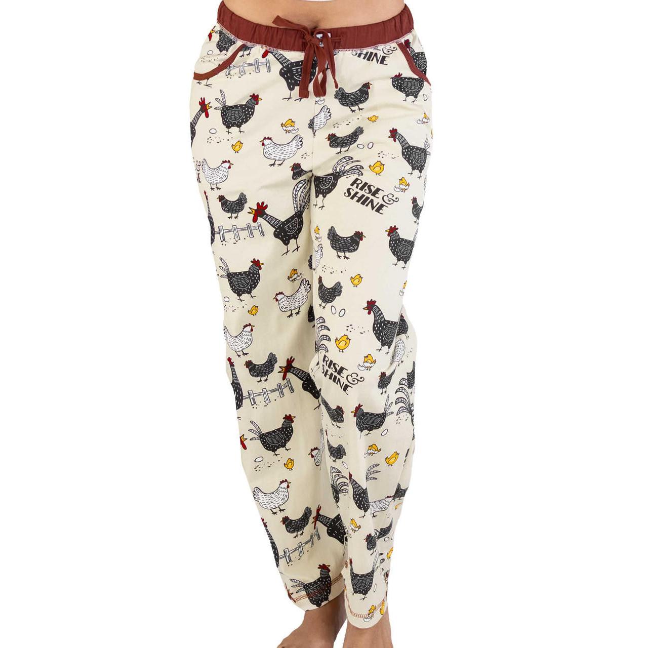 Lazy One Women's Rise & Shine Pajama Pant- Cream