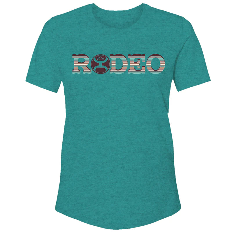 Hooey Girl's Rodeo T-Shirt - Teal Heather w/Serape