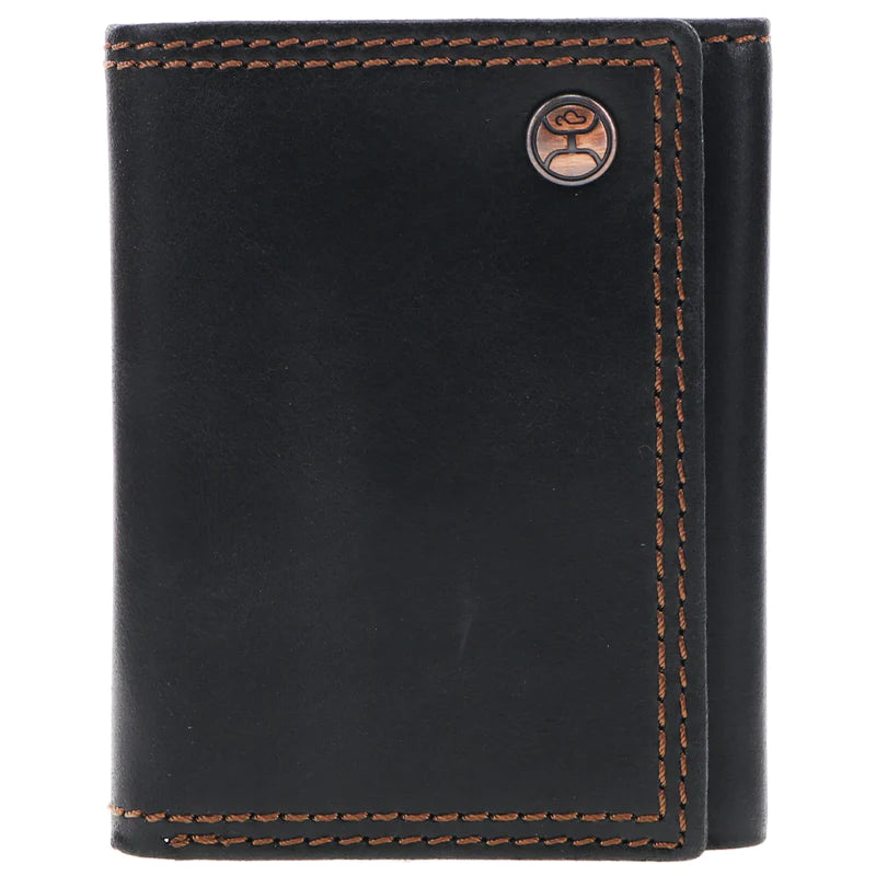 Hooey Men's Classic Smooth Trifold Wallet - Black
