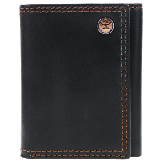 Hooey Men's Classic Smooth Trifold Wallet - Black
