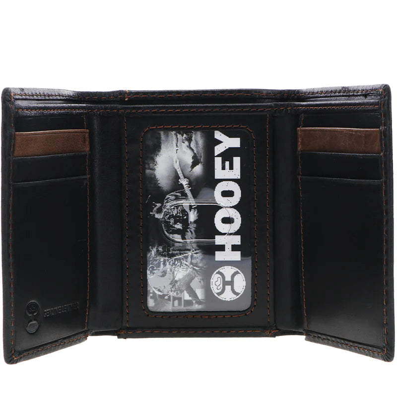 Hooey Men's Classic Smooth Trifold Wallet - Black
