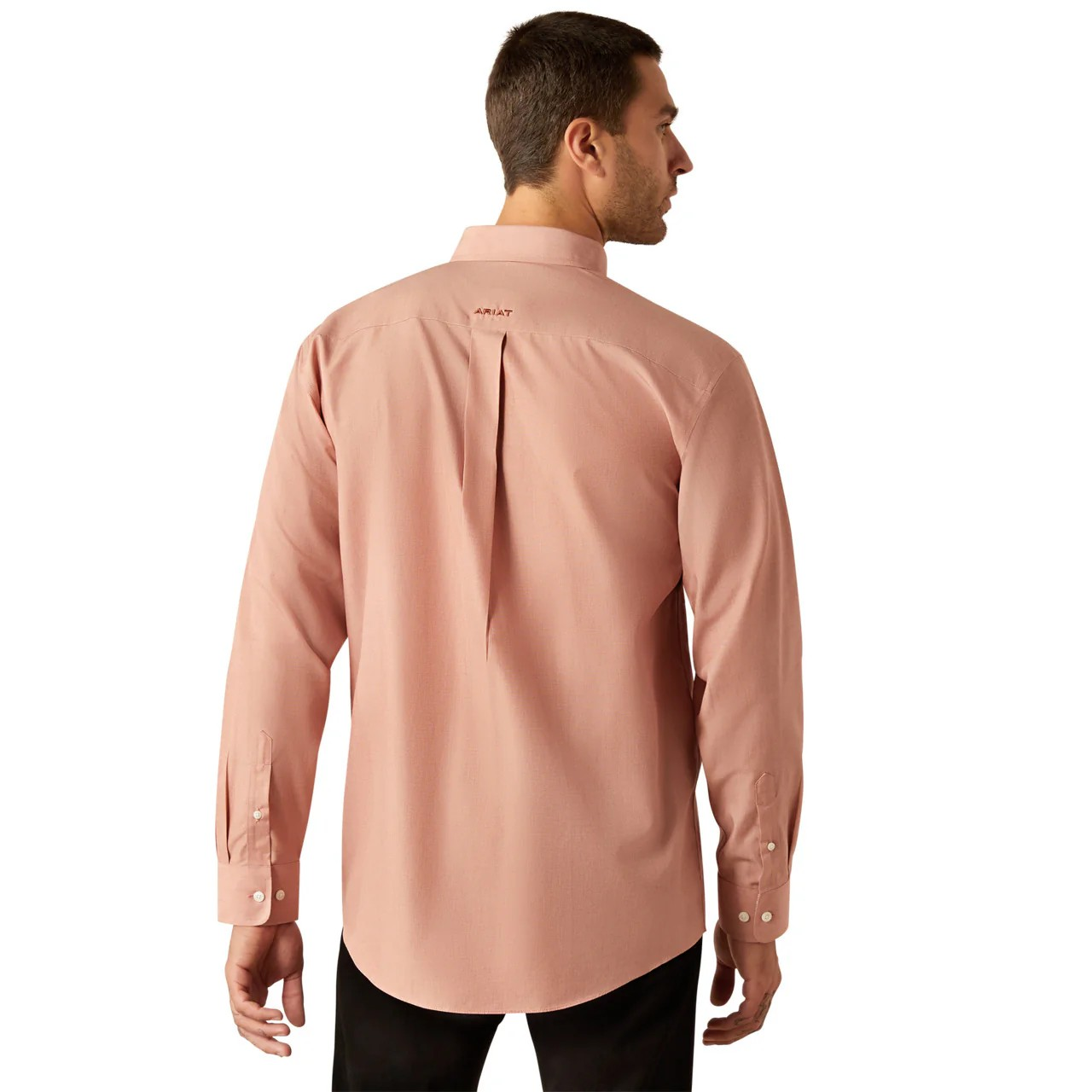Ariat Men's Long Sleeve Wrinkle Free Solid Shirt- Brick