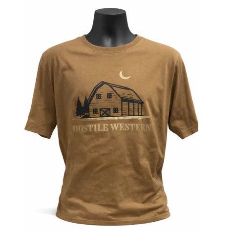 Hostile Western Men's Barn Short Sleeve Tee Shirt - Brown