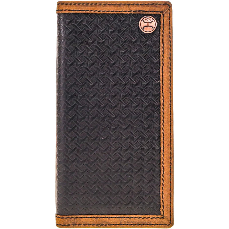 Hooey Men's Hands Up Basketweave Rodeo Wallet - Black/Tan