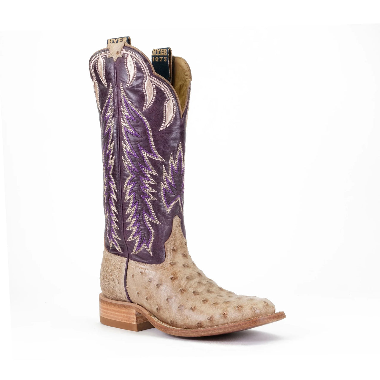 Hyer Women's Harper Western Boots - Tan Full-Quill Waxy Ostrich