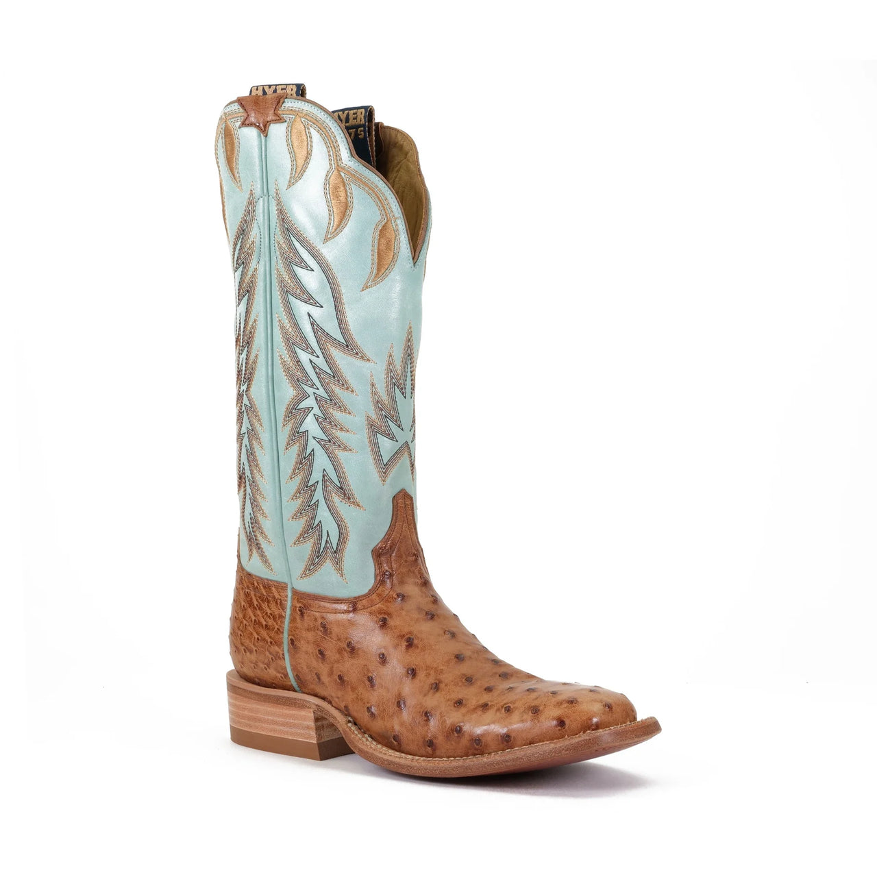 Hyer Women's Harper Western Boots - Brandy Full-Quill Waxy Ostrich