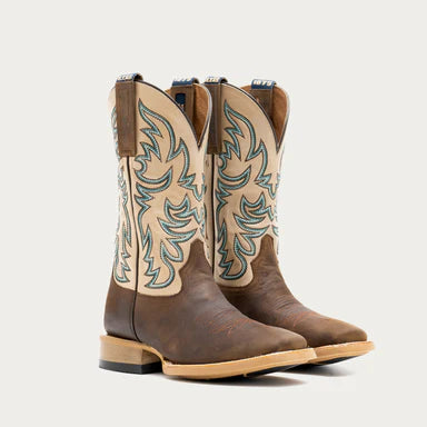 Hyer Women's Topeka Western Boot- Brown/White