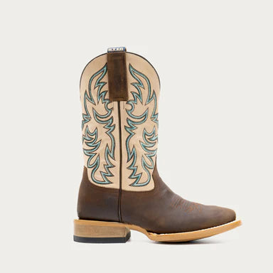 Hyer Women's Topeka Western Boot- Brown/White
