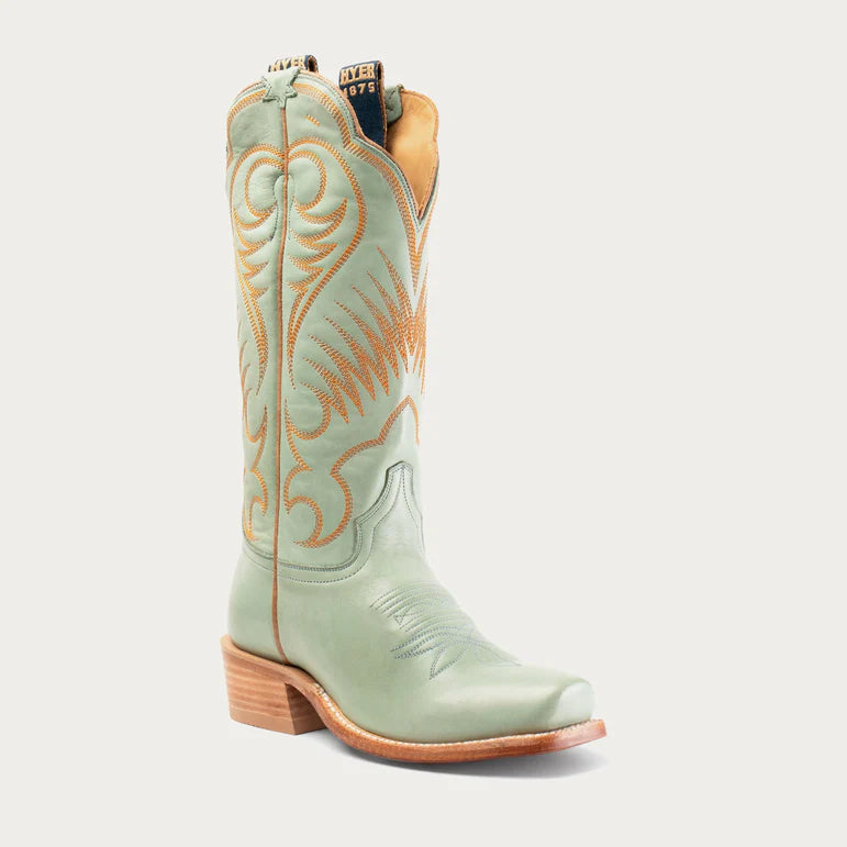 Hyer Women's Leawood Cowboy Boot- Robin Egg Burnished