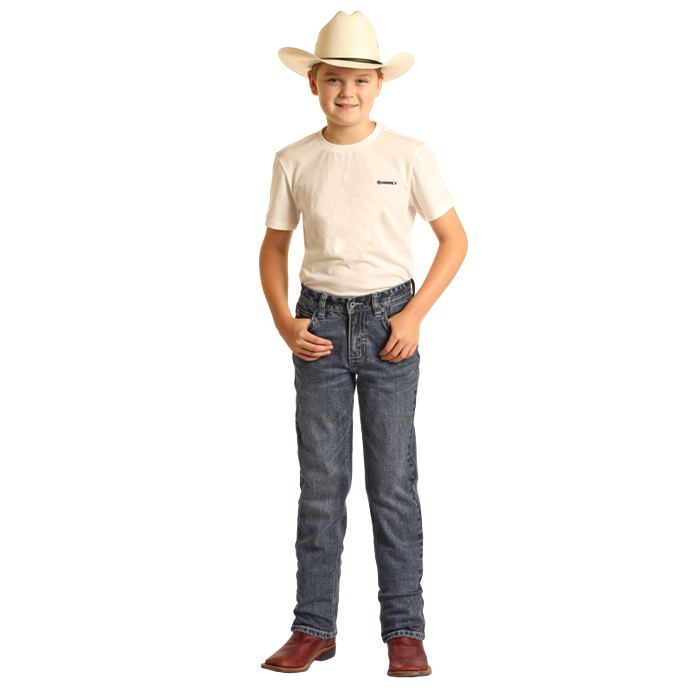 Hooey Boy's Rope Stitch Embroidered Jeans - Medium Vintage