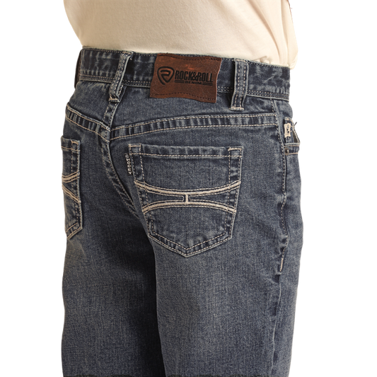 Hooey Boy's Rope Stitch Embroidered Jeans - Medium Vintage