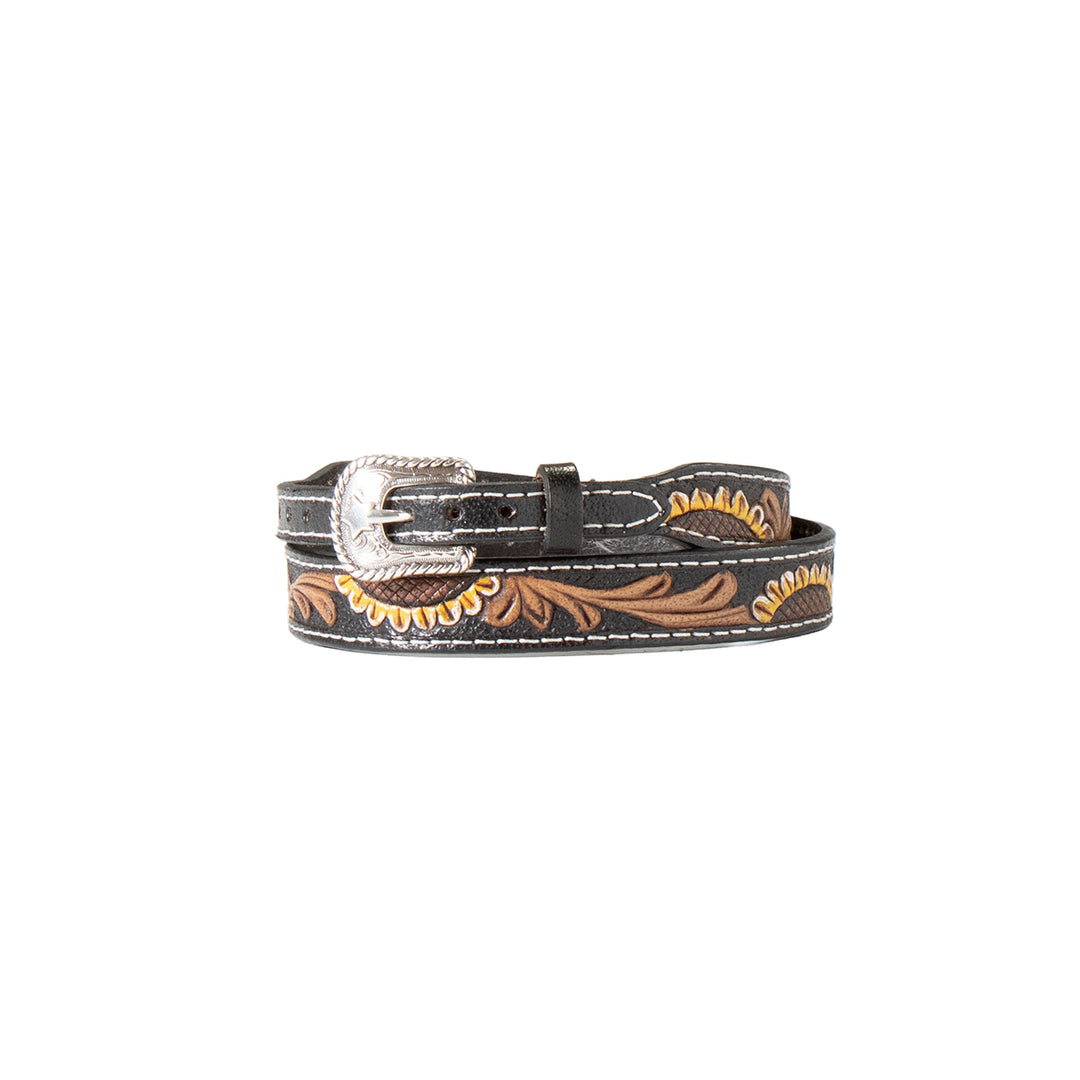 Hat Band Hand Tooled Sunflowers BK - Irvine Tack &amp; Western Wear