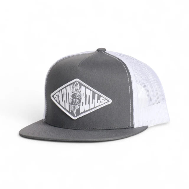Stackin Bills Quill Flat Billed Cap - Grey/White