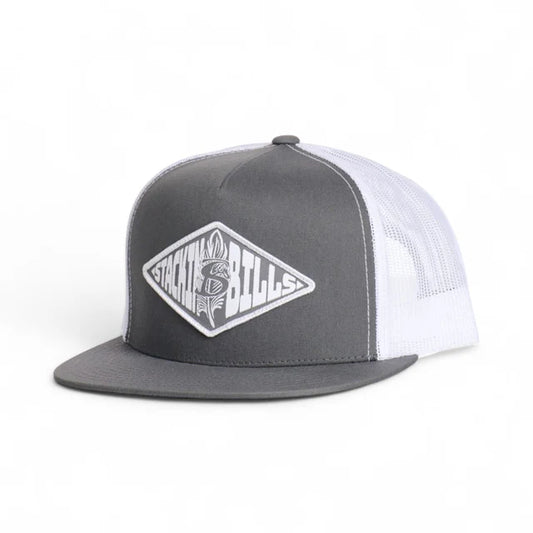 Stackin Bills Quill Flat Billed Cap - Grey/White