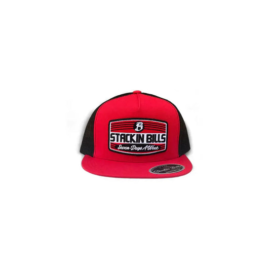 Stackin Bills Willie Flat Billed Cap - Red
