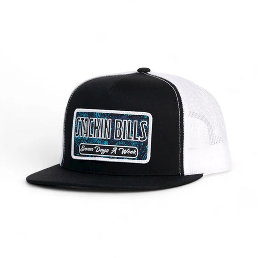 Stackin Bills Ragweed Flat Billed Cap - Black/White