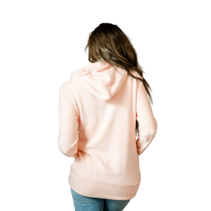 Ampersand Half Zip Sweatshirt - Cozy Cutie Heavenly Pink