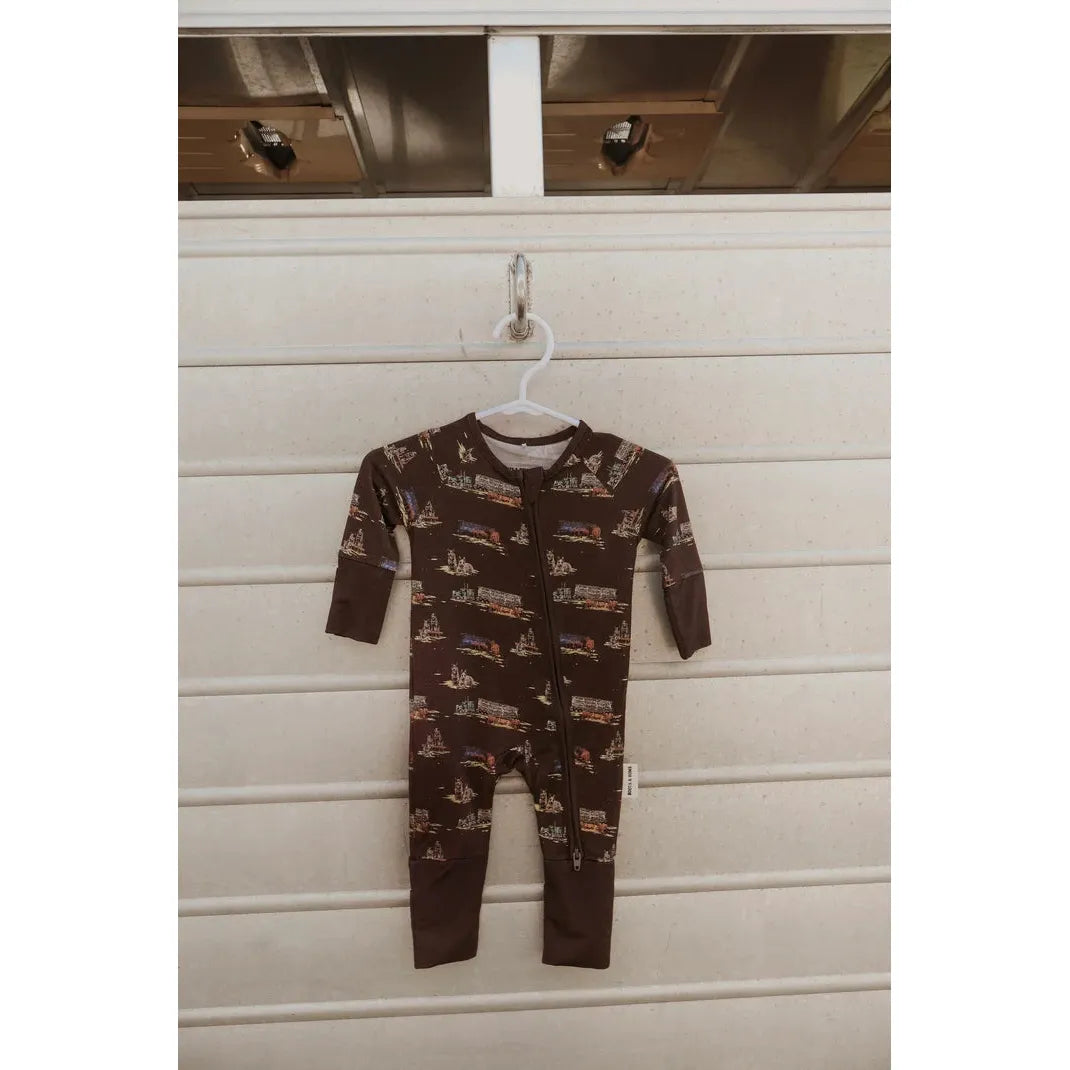 Boots & Bows Heelers & Herds Infant Sleeper - Brown