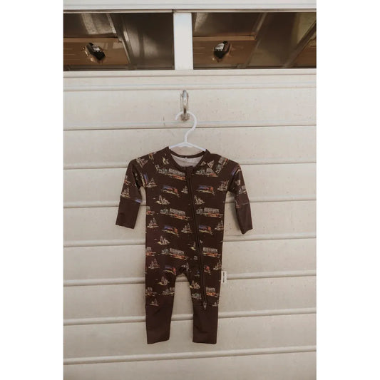 Boots & Bows Heelers & Herds Infant Sleeper - Brown