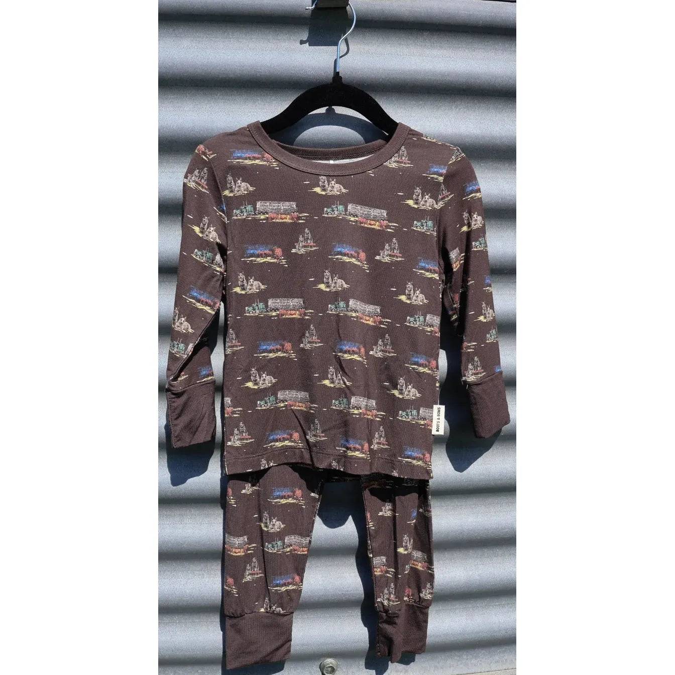 Boots & Bows Heelers & Herds Toddler Sleepwear Set - Brown