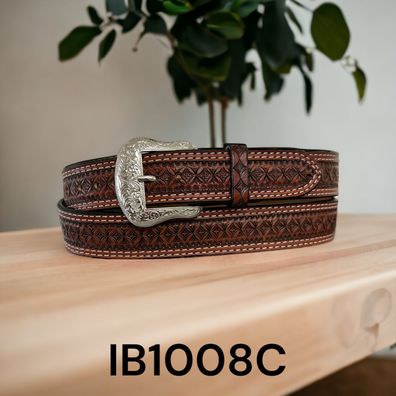 Ranger Belt Company Snowflake Pattern Chestnut Belt