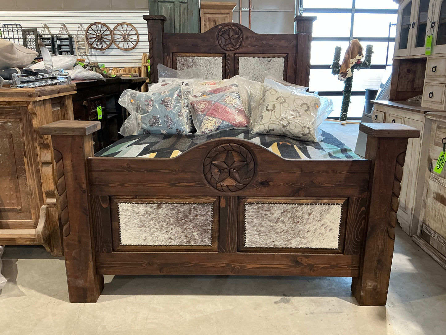 Cowhide Queen Bed