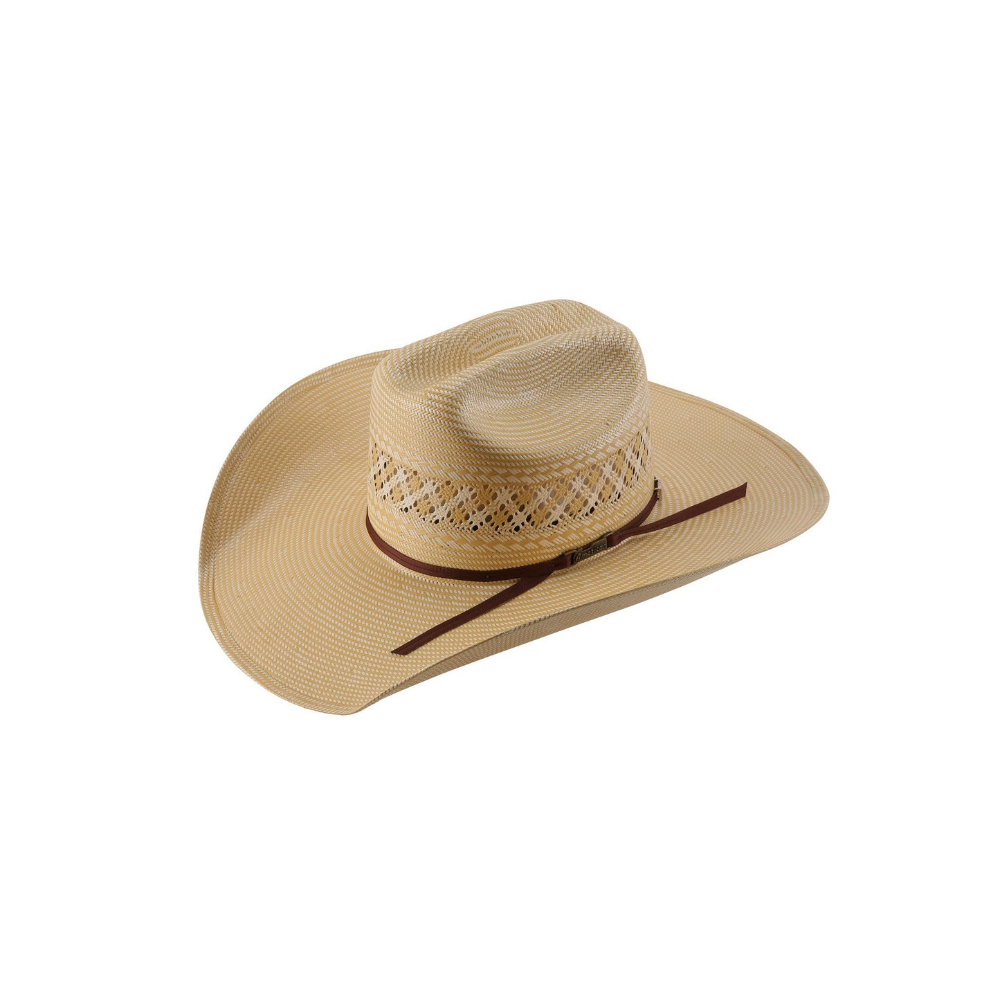 American Hat Co 1022 Rancher Straw Western Hat - Chocolate Trim