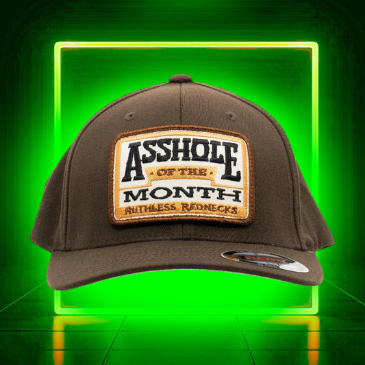 Ruthless Rednecks Flexfit Asshole of the Month Hat - Brown