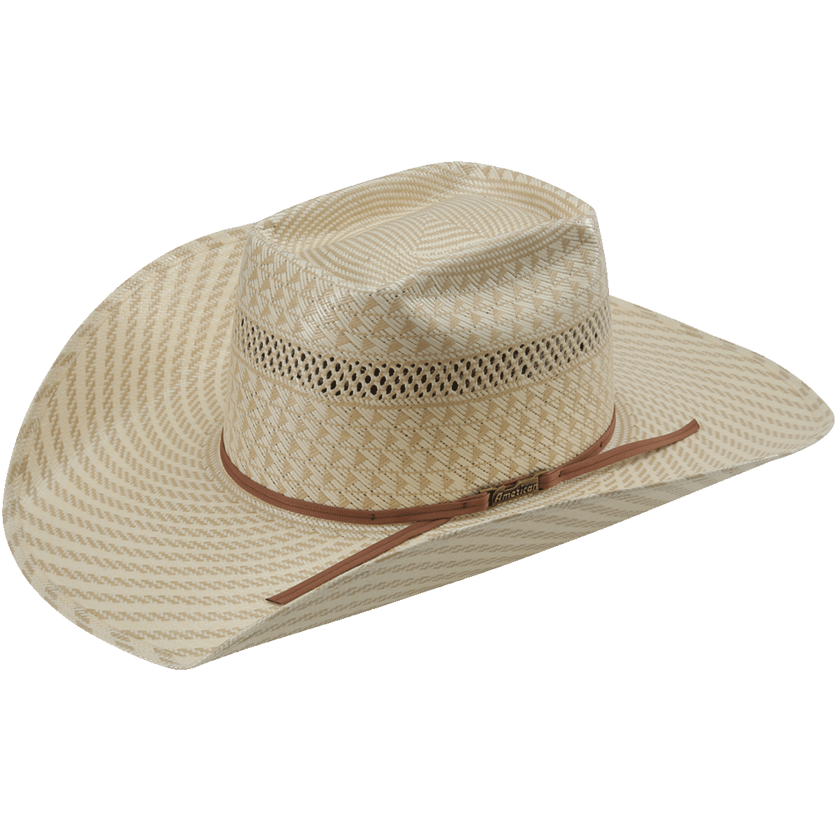 American Hat Co 6100 S-UN Straw Western Hat - Chocolate Trim
