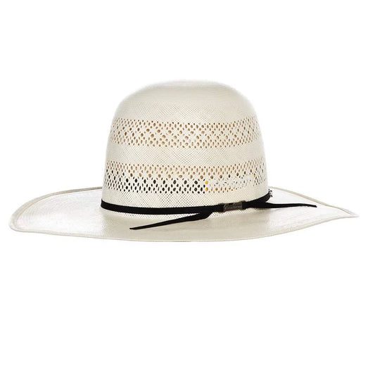 American Hat Co 6700 Open Crown Straw Western Hat - Black Trim