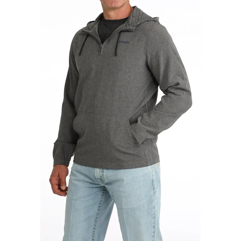 Cinch Men's Long Sleeve 1/4 Zip  Hoodie- Grey