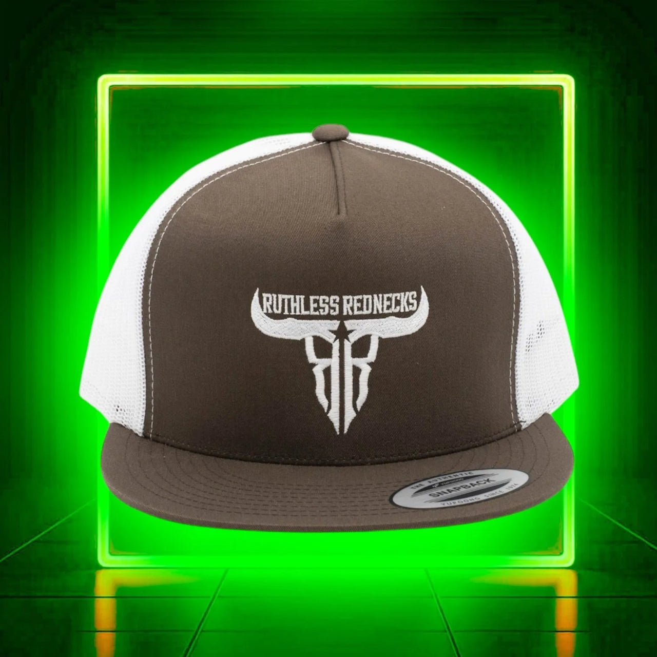 Ruthless Rednecks Raw Talent Mesh Flat Brim Cap - Brown