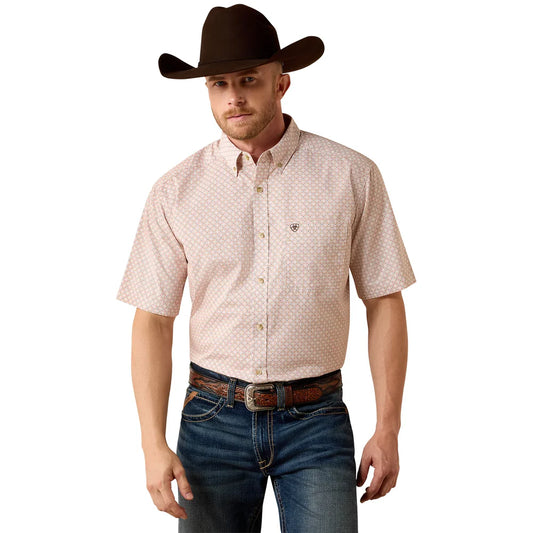 Ariat Men's Nelson Short Sleeve Classic Fit Shirt Almond Oil