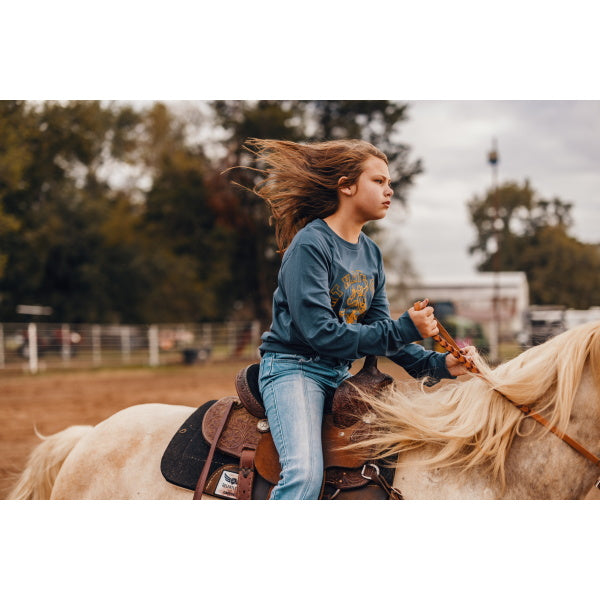 Red Dirt Unisex 8 Seconds Long Sleeve Shirt - Grey Blue