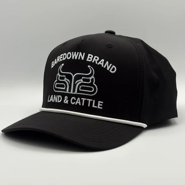 Baredown Brand High Plains A Frame Curved Bill Cap- Black